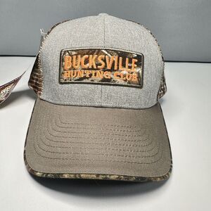 NWT Trucker Style Camouflage Bucksville Hunting Club‎ Snap Back Hat